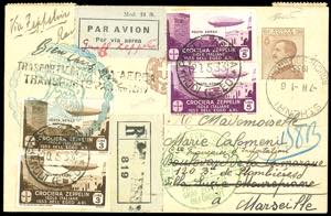 POSTA AEREA 1933 - 3 lire, due esemplari, 5 ... 