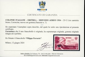 SERVIZIO AEREO 1934 - 25 + 2 lire ... 