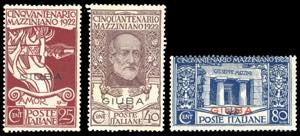 1922 - Mazzini soprastampati, saggi, serie ... 