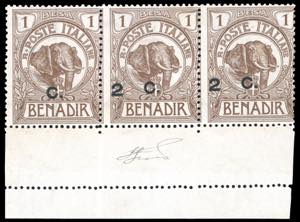 1907 - 2 cent. su 1 b. (10), soprastampa ... 