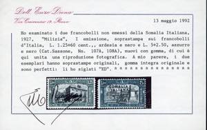 1927 - Milizia, non emessi, colori ... 