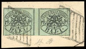 1852 - 1 baj verde grigiastro, coppia ... 