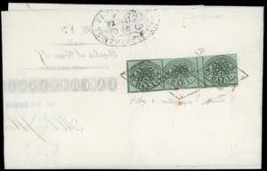 1858 - 1 baj verde grigiastro, striscia ... 