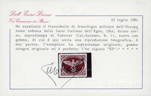 OCCUPAZIONE TEDESCA EGEO 1944 - ... 
