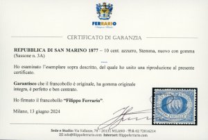 1888 - 10 cent. azzurro Stemma ... 