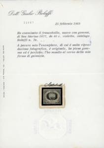 1877 - 40 cent. lilla scuro Stemma ... 