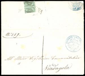 1855 - 1 baj verde grigiastro, inchiostro ... 