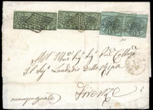 1858 - 1 baj verde grigiastro, due esemplari ... 