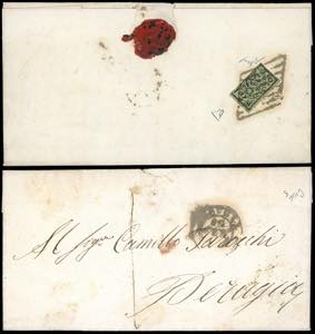 1858 - 2 baj verde giallastro (3a), ... 