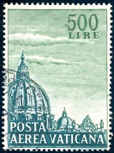 POSTA AEREA 1958 - 500 lire Cupolone, dent. ... 