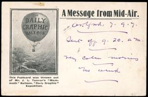GRAN BRETAGNA POSTA AEREA 1907 - Cartolina ... 