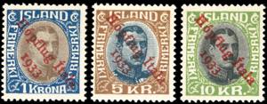 ISLANDA POSTA AEREA 1933 - Soprastampati per ... 