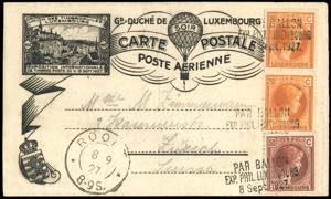 LUSSEMBURGO POSTA AEREA 1927 - Cartolina ... 