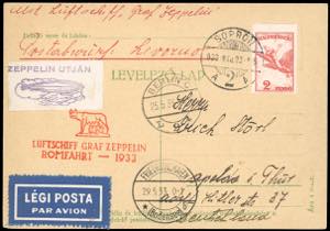 UNGHERIA POSTA AEREA 1933 - 2 p. Mercurio ... 