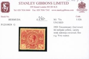 BRITISH COLONIES-BERMUDA 1921 - 4 ... 