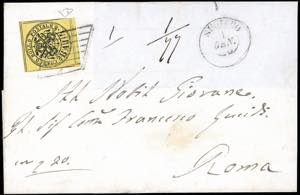 1864 - 4 baj giallo (5A), bordo di foglio in ... 