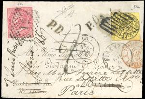 1867 - 4 b. giallo vivo (5Aa), perfetto, su ... 