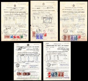 REPUBBLICA ITALIANA 1950 - Cinque moduli di ... 