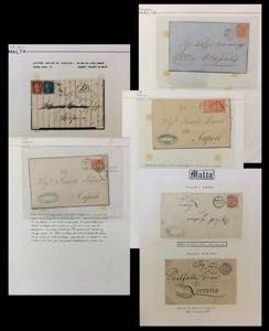 MALTA 1860/1877 - Sei lettere del periodo, ... 