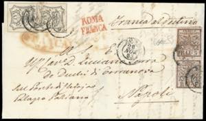 1853 - 5 baj rosa chiaro, coppia verticale ... 