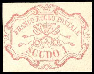 1852 - 1 scudo rosa carminio (11), ... 