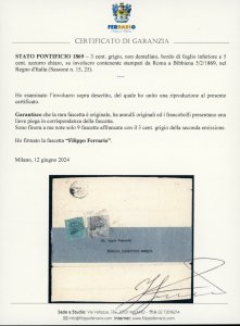 1869 - 3 cent. grigio, non ... 