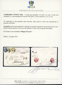 1865 - 3 soldi due esemplari e 10 ... 