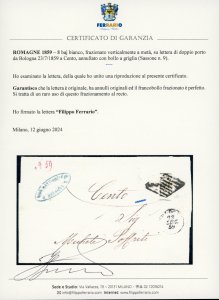 1859 - 8 baj bianco, frazionato ... 