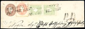 INTERI POSTALI 1861 - 10 soldi bruno rosso, ... 