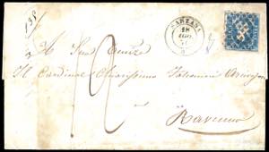 1851 - 20 cent. azzurro (2), tre ottimi ... 