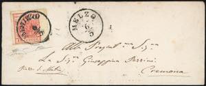 1852 - 15 cent. rosso, III tipo, carta a ... 