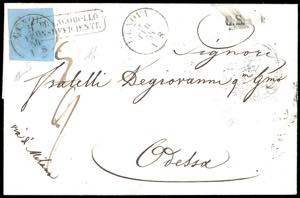 1854 - 20 cent. azzurro (5), ottimo stato, ... 