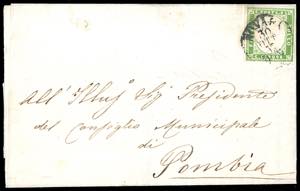 1857 - 5 cent. verde giallo olivastro ... 