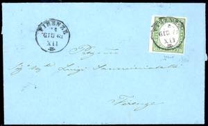 1862 - 5 cent. verde olivastro (13Dc), ... 