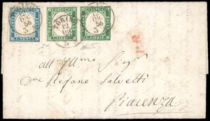 1856 - 5 cent. verde smeraldo giallastro, ... 