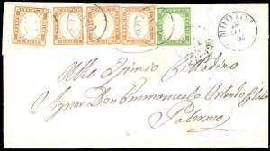 1863 - 5 cent. verde, 10 cent. verde bistro, ... 
