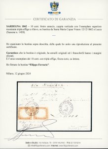 1862 - 10 cent. bistro arancio, ... 