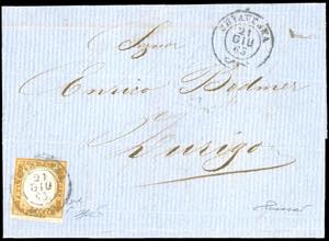 1863 - 10 cent. bistro (14E), perfetto, ... 