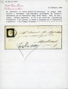 1858 - 20 cent. indaco, EFFIGE ... 