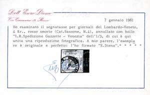 1858 - 4 kr. rosso smorto (4), ... 