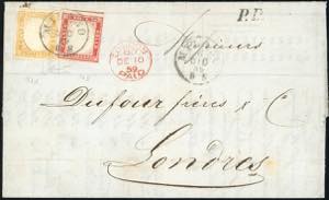 1859 - 80 cent. giallo ocra pallido, 40 ... 