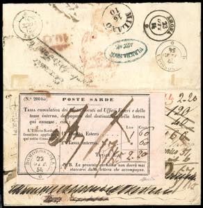 1854 - Lettera non affrancata da Napoli ... 