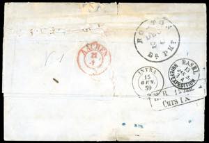 1859 - Lettera non affrancata da ... 