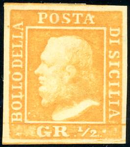 1859 - 1/2 arancio, I tavola, carta di ... 