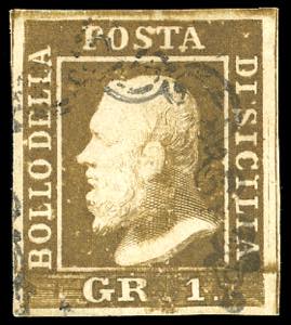 1859 - 1 grano bruno ruggine, I tavola, I ... 