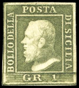 1859 - 1 grano verde oliva chiaro, III ... 