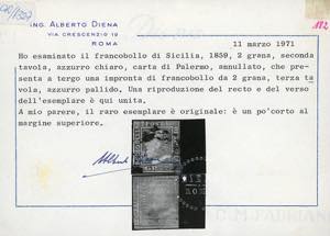 1859 - 2 grana azzurro chiaro, II ... 