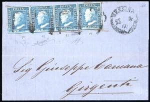 1860 - 2 grana azzurro verdastro, III ... 