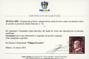 1859 - 50 grana lacca bruno (14), ... 