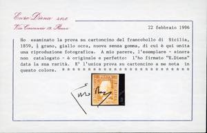 1858 - 1/2 grano giallo ocra, ... 